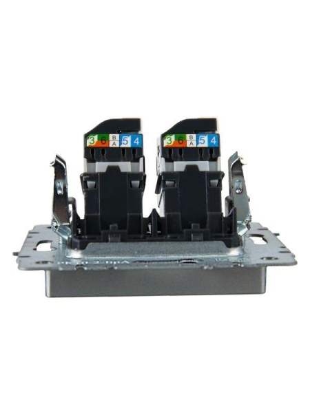 Розетка компьютерная двойн. СП RJ45 кат.5E BRITE РК10-2-БрА механизм алюм. IEK BR-K20-1-K47