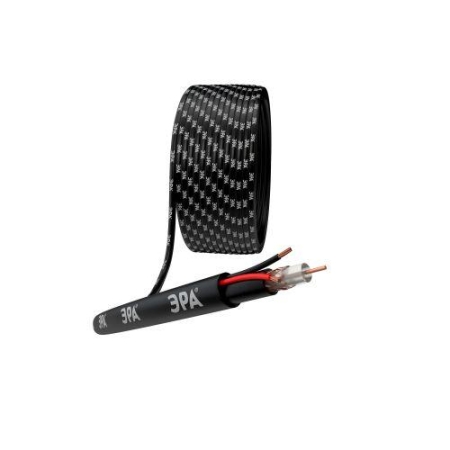 Кабель для аналогового видеонаблюдения K-0.5-PE КВК-П-2+2х0.5кв.мм 200м черн. Эра Б0052733