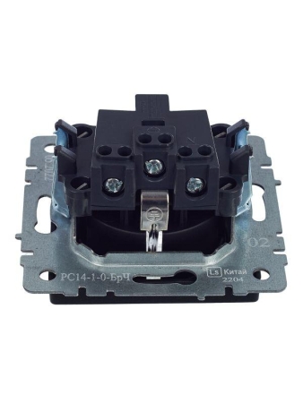 Розетка BRITE РС14-1-0-БрЧ 16А с заземл. защ. шторки механизм черн. IEK BR-R14-16-K02