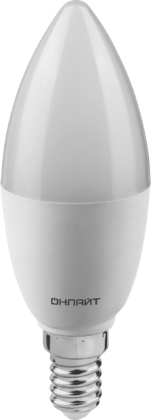 Лампа светодиодная 90 412 OLL-C37-9-230-6.5K-E14-FR (PRO 90-240В) ОНЛАЙТ 90412