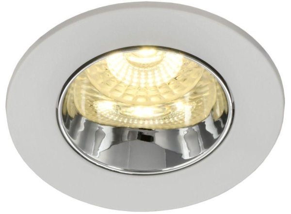 Светильник 4106 встраиваемый поворотный GU10 бел./хром пласт. IEK LT-UVB0-4106-GU10-1-K23