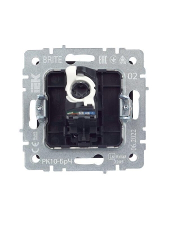 Розетка компьютерная СП RJ45 кат.5E BRITE РК10-БрЧ механизм черн. IEK BR-K10-1-K02