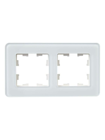Рамка 2-м BRITE РУ-2-2-Бр стекло бел. RE IEK BR-M22-G-41-K01