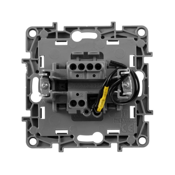 Выключатель 1-кл. СП Etika 10А IP20 250В 10AX с подсветкой/индикацией безвинтов. зажимы механизм алюм. IEK 672403
