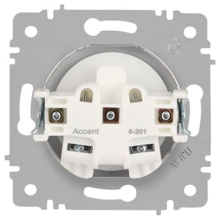 Розетка 1-м СП Accent 6-201-06 16А IP20 250В 2P перламутр. Intro Б0063667