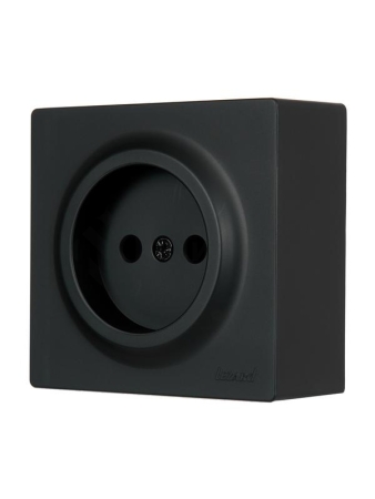 Розетка 1-м ОП LETO без заземл. ПБТ черн. бархат LEZARD 752-4200-121B