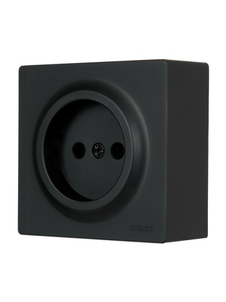 Розетка 1-м ОП LETO без заземл. ПБТ черн. бархат LEZARD 752-4200-121B