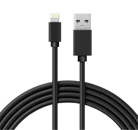 Кабель USB-A-Lightning для Apple 1А 1м ПВХ черн. Rexant 18-1122