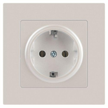 Розетка 1-м СП Accent 6-202-06 16А IP20 250В 2P+E Schuko перламутр. Intro Б0063695