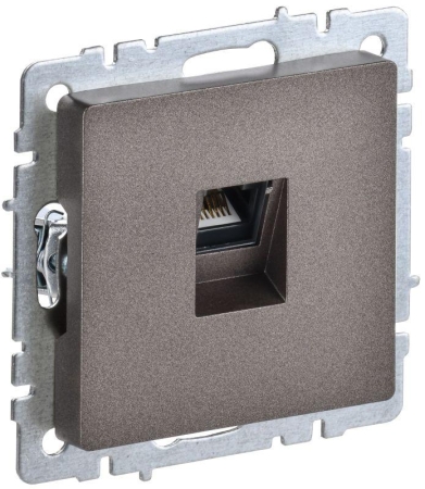 Розетка компьютерная СП RJ45 кат.6 BRITE РК11-БрТБ механизм бронза IEK BR-K10-2-K45