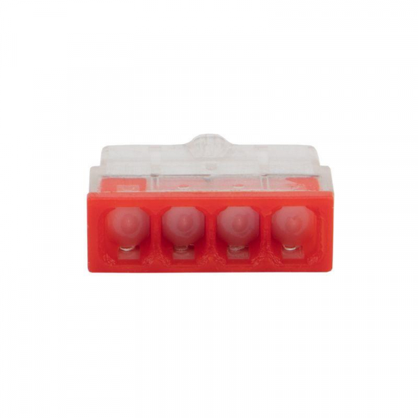 Экспресс-клемма строительно-монтажная СМК 2273-244 4-проводная 0.5-2.5кв.мм с пастой (блист.20шт) Rexant 07-3218-20