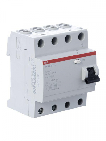 Выключатель дифференциального тока (УЗО) 4п 40А 300мА тип AC FH204AC-40/0.3 4мод. ABB 2CSF204003R3400