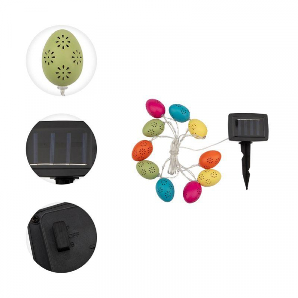 Светильник светодиодный садовый Каскад Эклектика 4м с выносной солнечн. панелью 2м и аккумулятором тепл. бел. Lamper 602-268