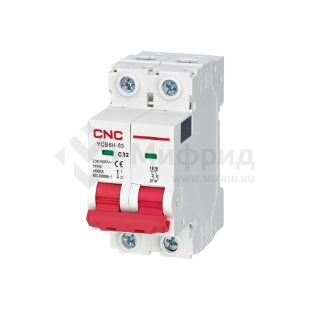 Выключатель автоматический модульный CNC Electric YCB6H-63 3А 2P 4,5кА C 