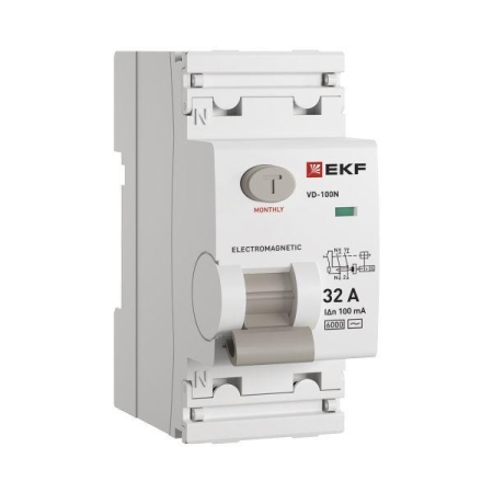 Выключатель дифференциального тока 2п 32А 100мА тип AC 6кА ВД-100N электромех. PROxima EKF E1026M32100