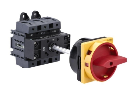 Выключатель-разъединитель 3п 175А IP20 с красн. выносн. рукоят. на дин-рейке/плате с замком SE MSD175340R