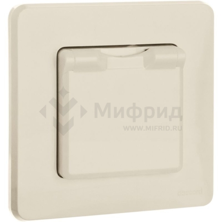 Розетка 1-м СП Inspiria 16А IP44 250В 2P+E защ. шторки с крышкой немецк. стандарт механизм сл. кость IEK 673741