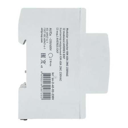 Контактор модульный КМ 40А 2NC 230В AC (2 мод.) AVERES EKF km-av-2-40-02-230V
