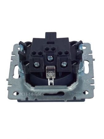 Розетка 1-м СП BRITE РС11-1-0-БрМ 16А с заземл. без защ. шторки механизм маренго IEK BR-R11-16-K35