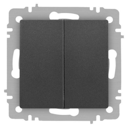 Переключатель 2-кл. СП Accent 6-107-07 10А IP20 250В AL/CU графит Intro Б0063568