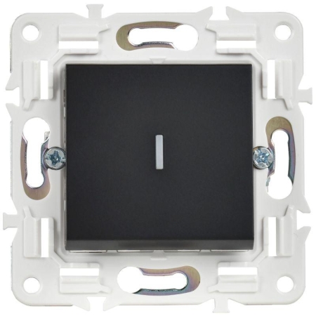 Выключатель 1-кл. SKANDY 10А SK-V07Bl с индикацией черн. IEK SK-V10-1-10-K02