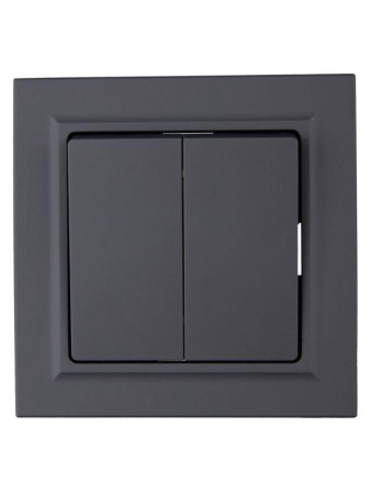 Выключатель 2-кл. СП BRITE ВСР10-2-0-БрГ 10А в сборе графит IEK BR-V20-0-10-K53-F