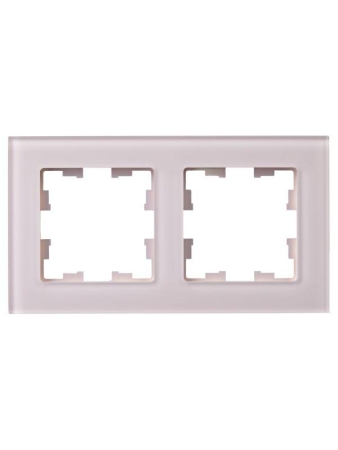 Рамка 2-м BRITE РУ-2-2-Бр стекло розовый матов. IEK BR-M22-G-31-K14