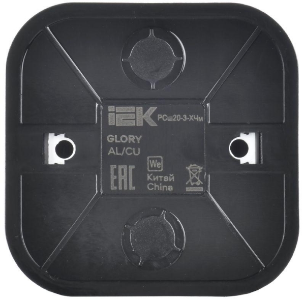 Розетка ОП GLORY РСш20-3-ХЧм 16А с заземл. защ. шторки черн. матов. IEK ERH14-K02M-16