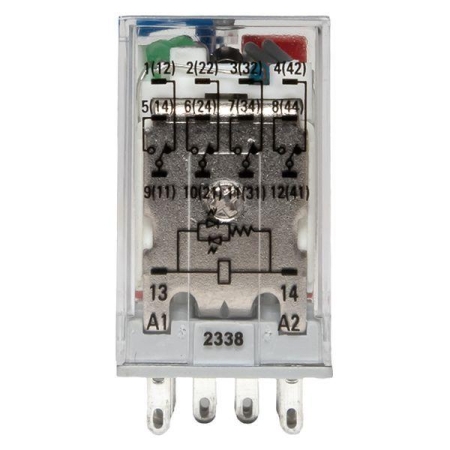 Реле промежуточное с кнопкой и мех. индикацией RPAt 22/4 5A 110В DC AVERES EKF rpat-22-4-110DC