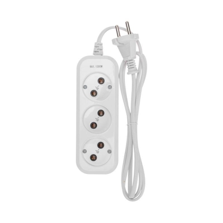 Удлинитель 3х1.5м без заземл. 2х0.75 бел. PROCONNECT 13-4205