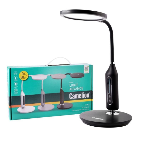 Светильник светодиодный настольный KD-862 C02 LED 10Вт 580лм черн. Camelion 15180