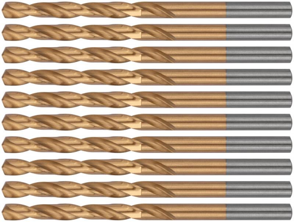 Набор сверл HSS по металлу 5.0мм титан. покрытие (уп.10шт) FIT 34150