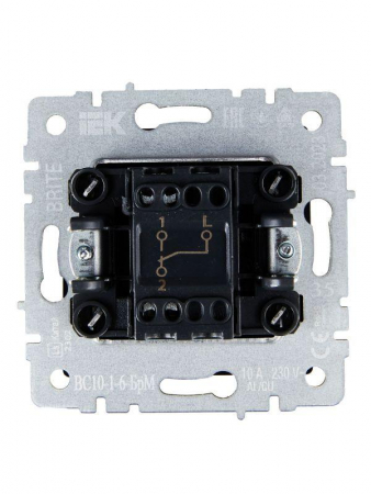 Выключатель проходной 1-кл. СП BRITE ВС10-1-6-БрМ 10А механизм маренго IEK BR-V12-0-10-K35