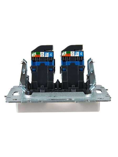 Розетка компьютерная двойн. СП RJ45 кат.6 BRITE РК11-2-БрЖ механизм жемчуж. IEK BR-K20-2-K36