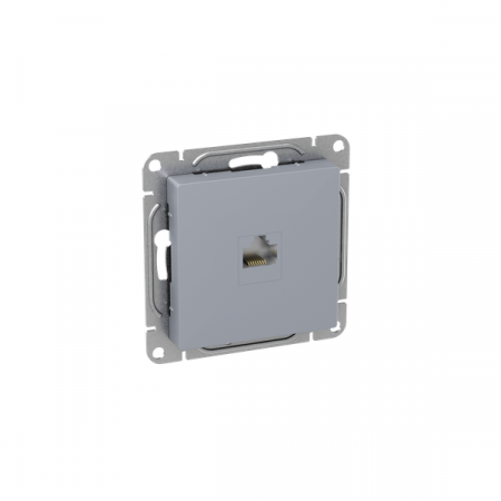 Розетка компьютерная 1-м СП Эпика RJ45 кат.5 механизм алюм. EKF UP1-SOA-RJ45-5