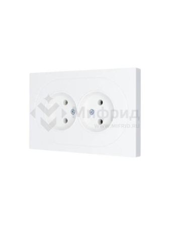 Розетка 2-м СП OSEN без заземл. ПБТ белая LEZARD 743-0200-128B