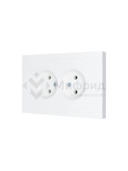 Розетка 2-м СП OSEN без заземл. ПБТ белая LEZARD 743-0200-128B