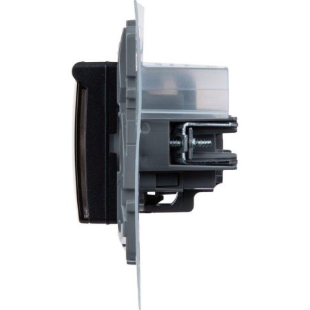 Розетка 1-м СП Etika 16А IP44 250В с заземл. со шторками с защ. крышкой безвинтов. зажимы антрацит IEK 672626