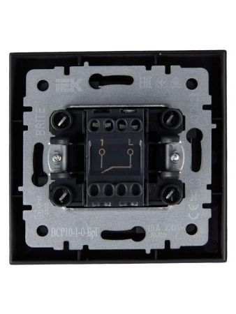 Выключатель 1-кл. СП BRITE ВСР10-1-0-БрГ 10А в сборе графит IEK BR-V10-0-10-K53-F