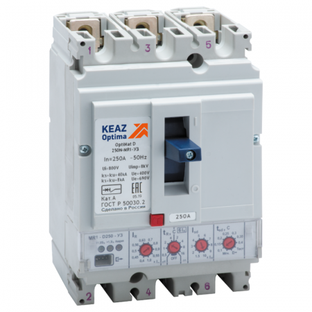 Выключатель автоматический 250А 40кА OptiMat D250N MR1 У3 КЭАЗ 137335
