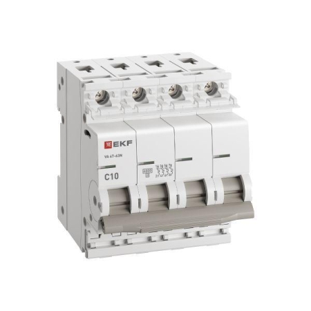 Выключатель автоматический модульный 4п C 10А 6кА ВА 47-63N PROxima EKF M636410C