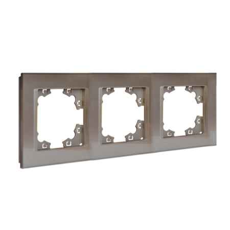 Рамка 3-м Афина стеклянная мокко UNIVersal 2286