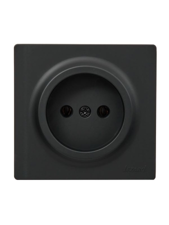 Розетка 1-м ОП LETO без заземл. ПБТ черн. бархат LEZARD 752-4200-121B