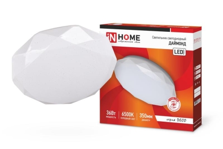 Светильник светодиодный DECO ДАЙМОНД 36Вт 6500К 3240лм 230В 380х55мм IN HOME 4690612033730