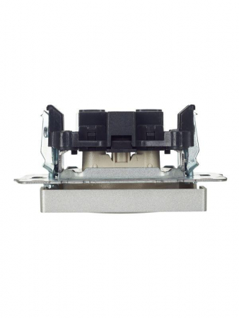 Розетка BRITE РС10-1-0-БрА 10А без заземл. без защ. шторок механизм алюм. IEK BR-R10-10-K47