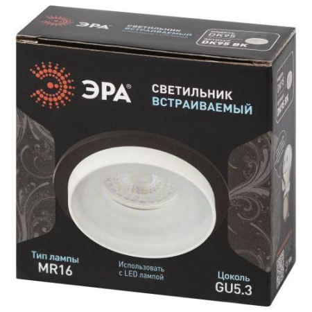 Светильник декоративный DK95 BK MR16 GU5.3 встраив. черн. ЭРА Б0055591