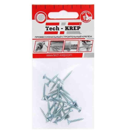 Шуруп универсальный 3.5х20 с потайной головкой цинк. (пакет) (уп.26шт) Tech-Krep/Zitar 102417