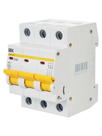 Выключатель автоматический модульный 3п D 40А 4.5кА ВА47-29 KARAT IEK MVA20-3-040-D