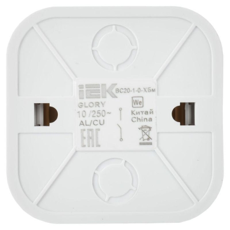 Выключатель 1-кл. ОП GLORY ВС20-1-0-ХБм 10А бел. матов. IEK EVH10-K01M-10