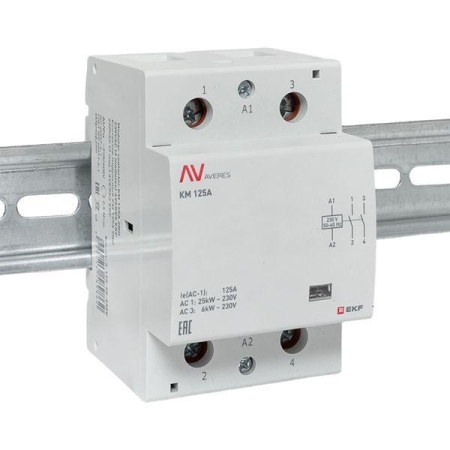 Контактор модульный КМ 125А 2NО 230В AC (3 мод.) AVERES EKF km-av-3-125-20-230V
